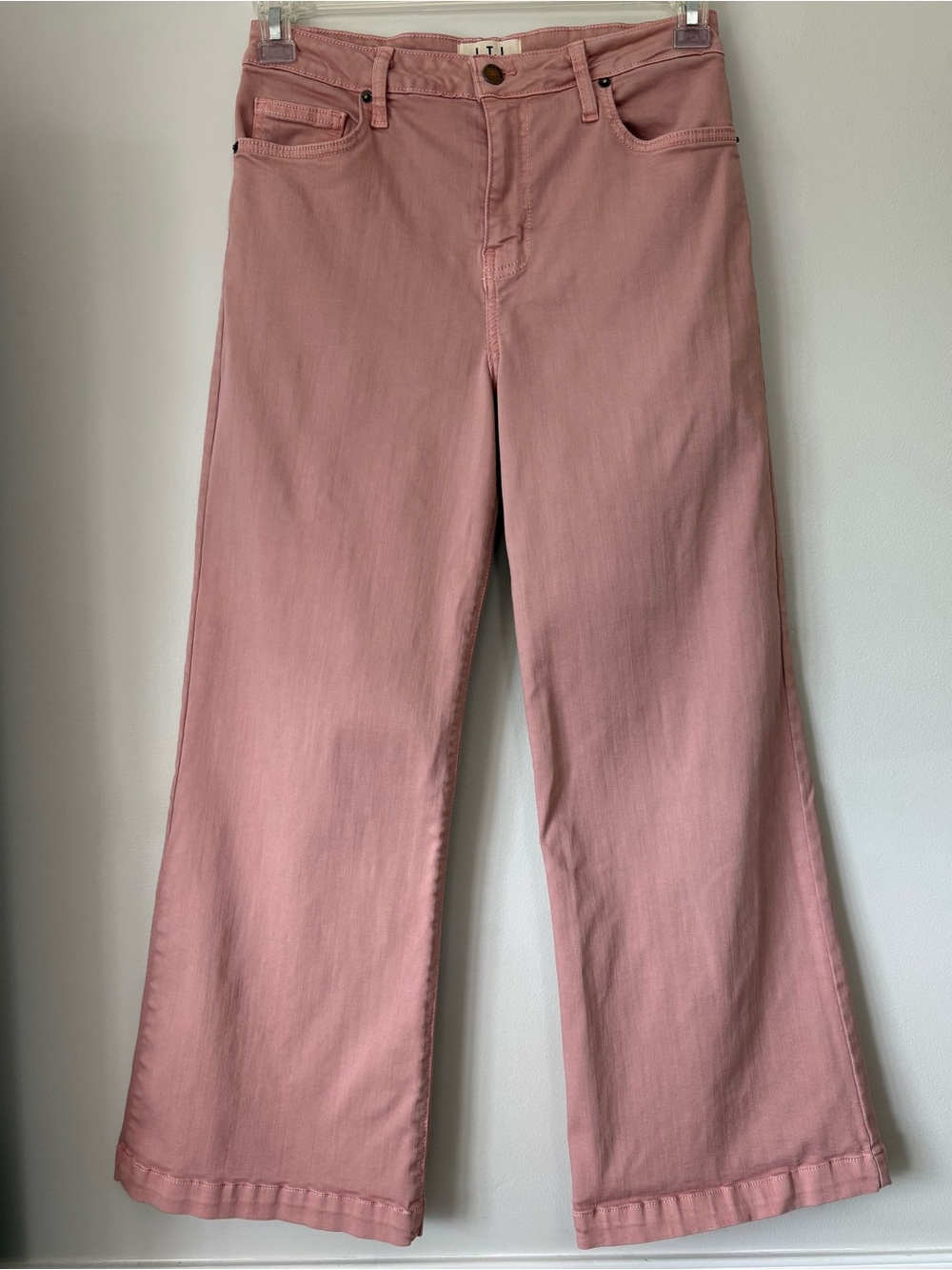 Letter To Juliet Wide Leg Jeans 29 LTJ Dusty Pink High Rise Boho Chic USA Made